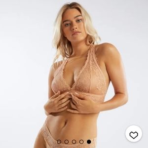 SAVAGE X FENTY Lace Racerback Bralette Honey Nude
